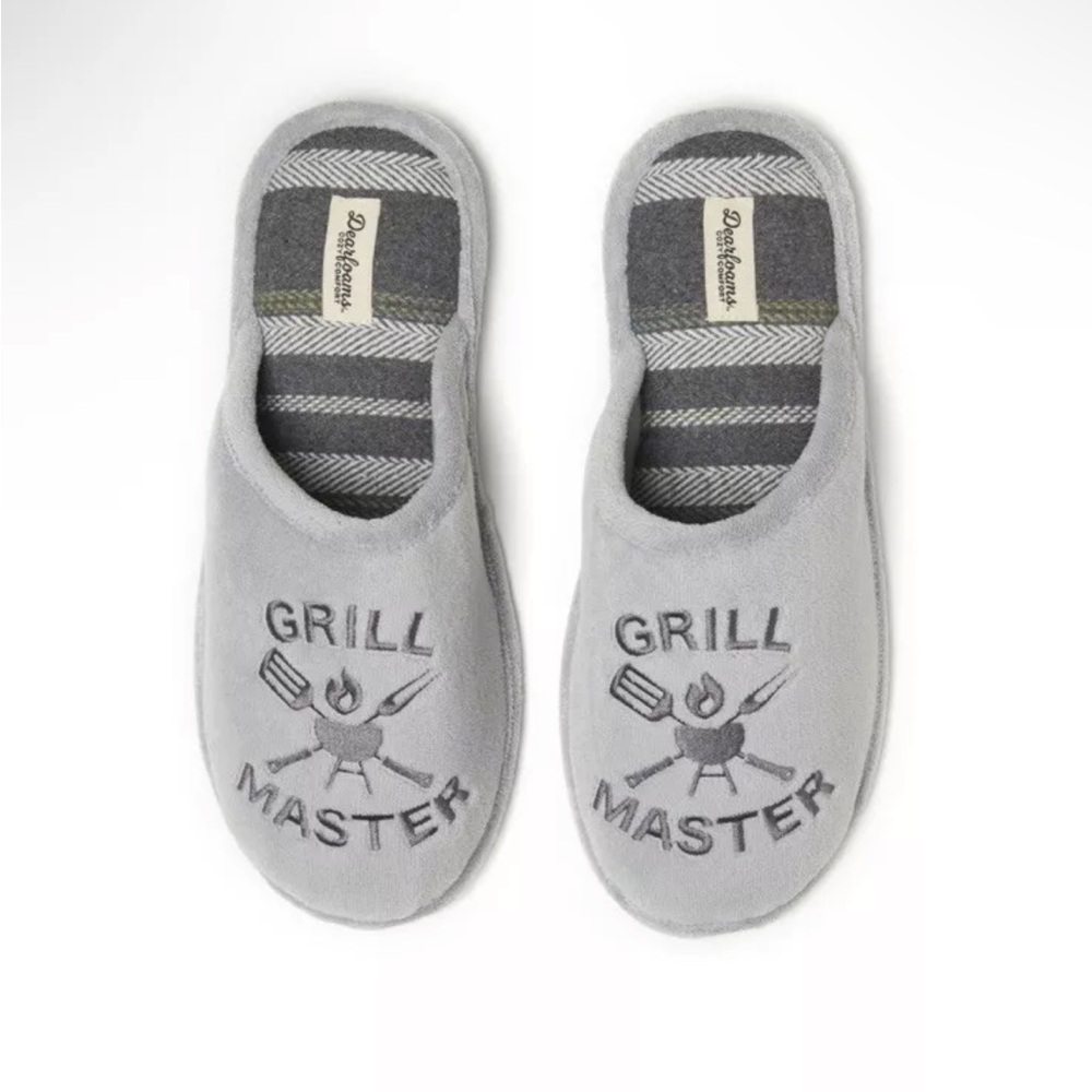 Dearfoams men’s size small 7-8 gray slide slippers